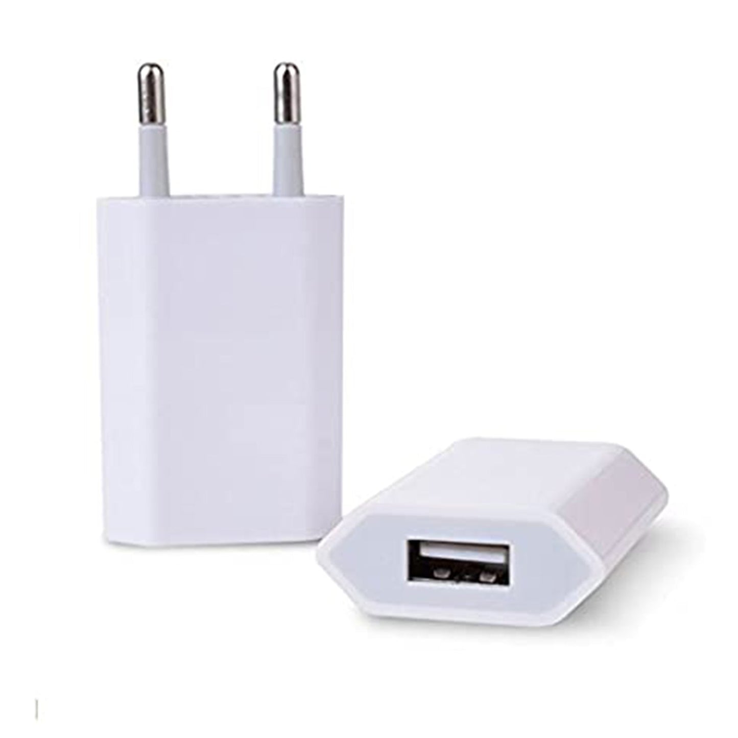 Detailed image of a USB wall charger adaptor, suitable for different smartphone brands