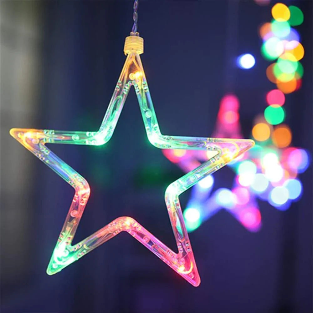 12 stars LED curtain lights with multiple flashing modes